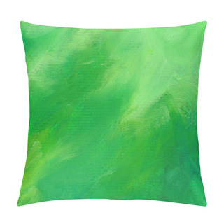 Personality  Green Watercolor Wallpaper. Hand Drawn Paintbrush Swabs Raster Illustration. Watercolor Artwork.  Pillow Covers
