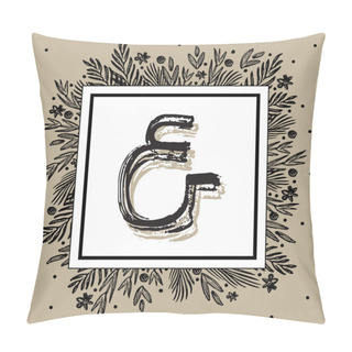 Personality  Floral Frame With Ampersand Pillow Covers