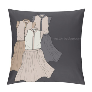Personality  Vector Background With Dresses. Pillow Covers