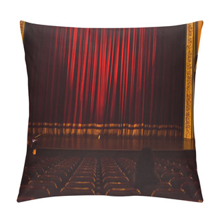 Personality  Stage Curtain Or Drapes Red Background Pillow Covers