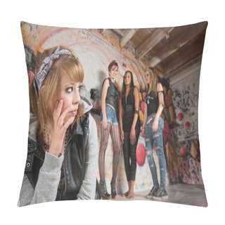 Personality  Insulted Girl Looking Over Pillow Covers