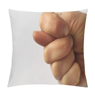Personality  It's A Fig. A Fist With A Thumb Stuck Between The Index And Middle. A Rude Gesture Indicating Mockery, Contempt, And A Desire To Humiliate An Opponent. Failure In A Rude Manner Pillow Covers