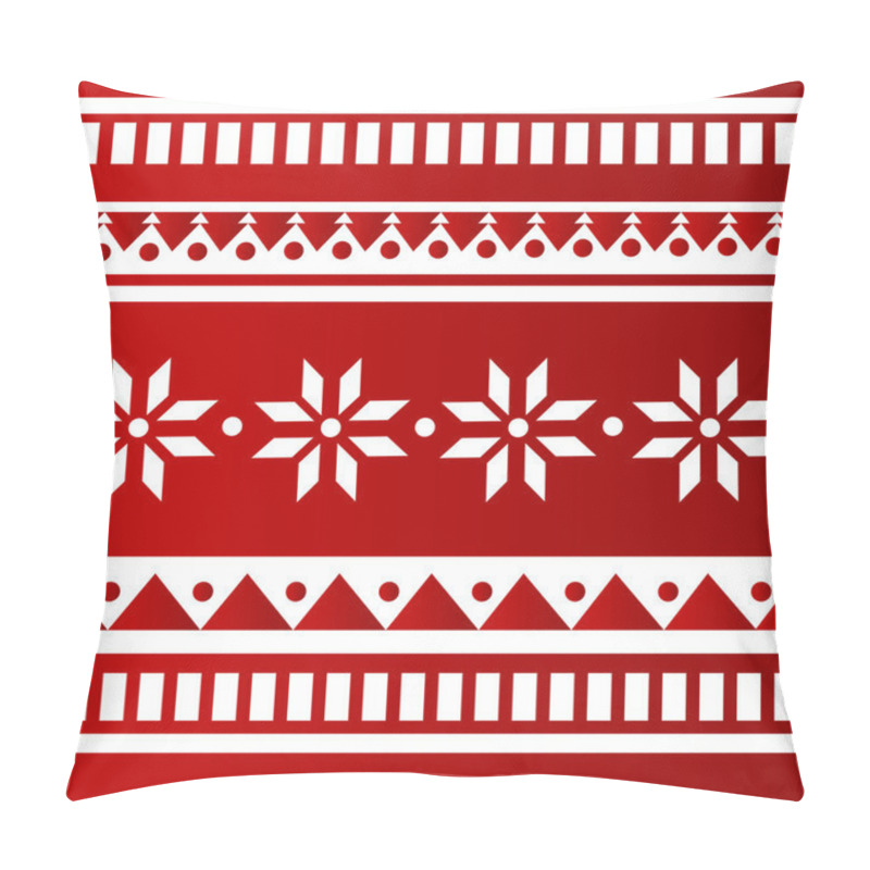 Personality  Vector Red Folk Background. Pillow Covers