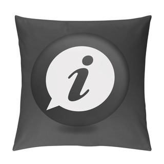 Personality  Info Speech Bubble Symbol. Round Black Buttons. Pillow Covers