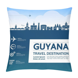 Personality  Guyana Travel Destination Grand Vector Illustration. Pillow Covers