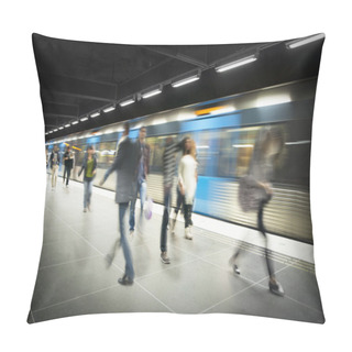 Personality  Blurred On Subway Platform Pillow Covers