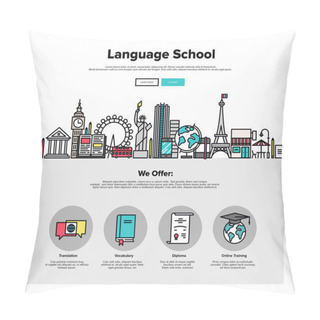 Personality  Language School Flat Web Graphics Pillow Covers