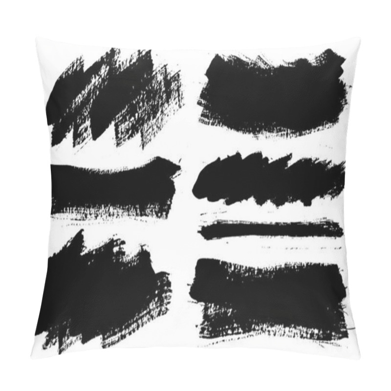 Personality  Brush strokes. Vector paintbrushes set. Grunge design elements pillow covers
