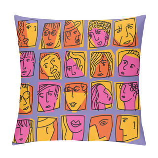 Personality  Set Of Faces Pillow Covers