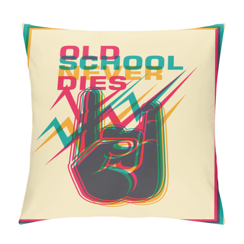 Personality  Retro poster with gesturing hand. pillow covers
