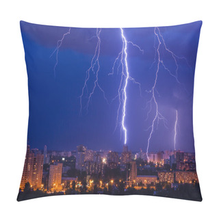 Personality  Lightning Storm Over City Pillow Covers