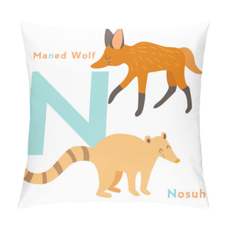 Personality  N Letter Animals Set Pillow Covers