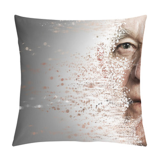 Personality  Elderly Man's Face Falling Apart Pillow Covers