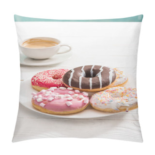 Personality  Donuts With Cup Of Coffee For Breakfast  Pillow Covers