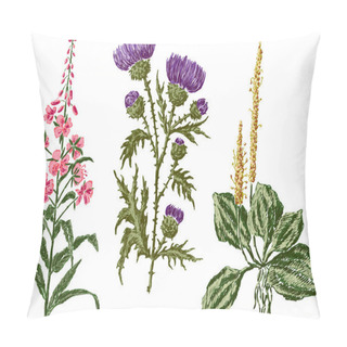 Personality  Field Flowers Sketches Pillow Covers