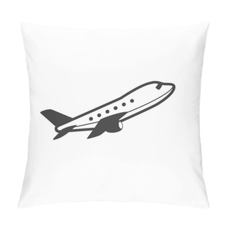 Personality  Airplane Icon In Single Grey Color.  Pillow Covers