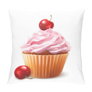 Personality Cherry Cupcake, Vector Pillow Covers