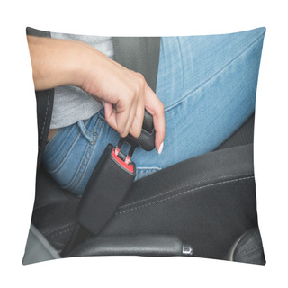 Personality  Hand Sitting Inside Car Fastening Seat Belt Pillow Covers