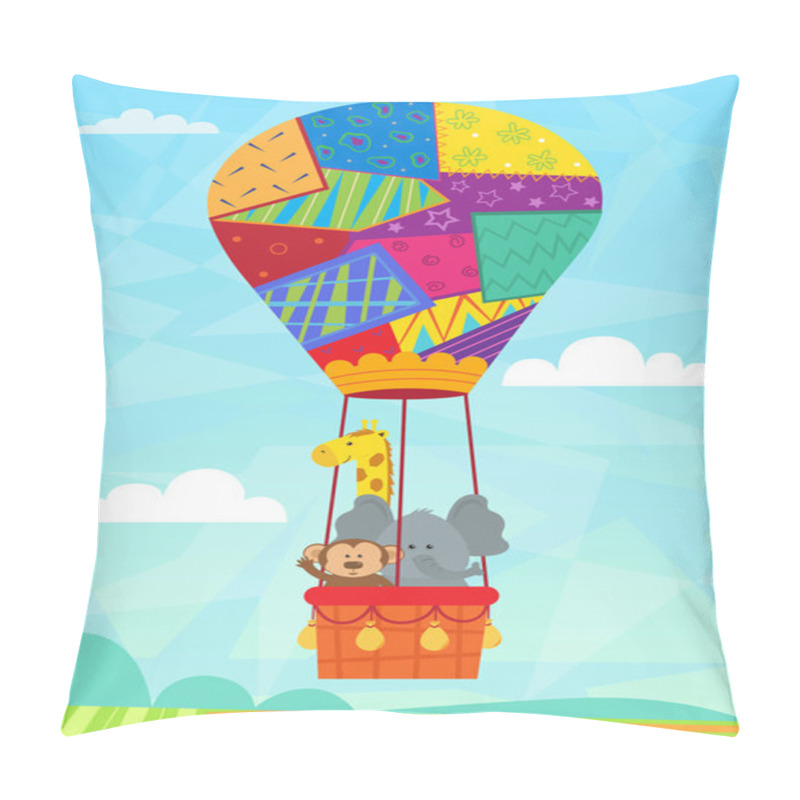 Personality  Animal In Hot Air Balloon Pillow Covers
