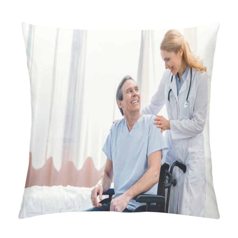 Personality  Elderly Man Sitting In Wheelchair   Pillow Covers