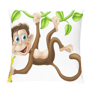 Personality  Monkey Swinging With Banana Pillow Covers