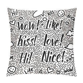 Personality  Line-art Hand-drawn Doodle Set With Modern Calligraphy Words Kis Pillow Covers