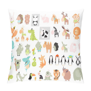 Personality  Print. Big Vector Set Of Animals.  Pillow Covers