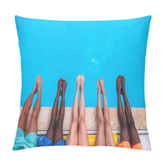 Personality  People Lying Near Swimming Pool Pillow Covers