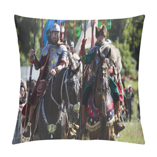 Personality  Winged Hussars - Battle Inscenisation On Military Picnic Pillow Covers