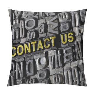 Personality  Iron Lead Letters Forming German Word For Contact Us Pillow Covers