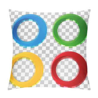 Personality  Set Of Round Colorful Vector Shapes. Pillow Covers