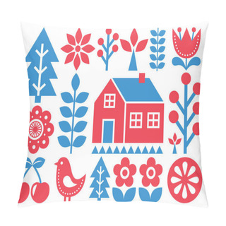 Personality  Finnish Inspired Folk Art Pattern - Scandinavian, Nordic Style  Pillow Covers