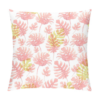 Personality  Watercolor Tropical Palm Leaf Pattern Pillow Covers