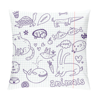 Personality  Animals Doodle Set Pillow Covers