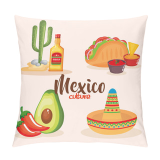 Personality  Delicious Mexican Food Icons Pillow Covers