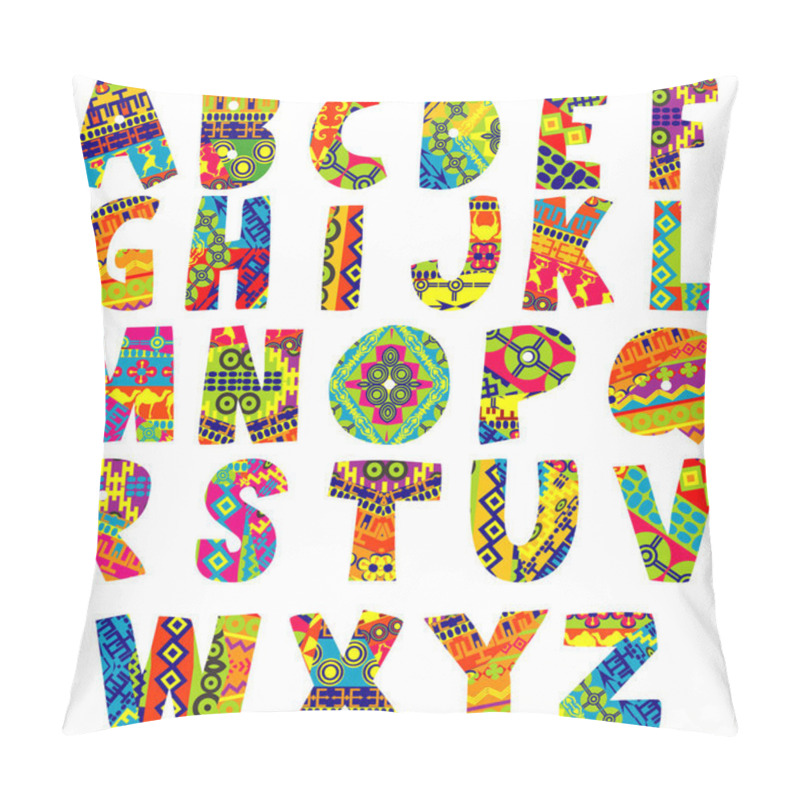 Personality  Colorful alphabet with ethnic motifs pillow covers