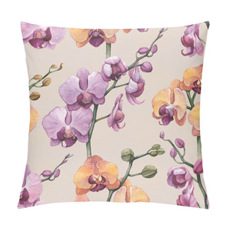 Personality  Pattern With Watercolor Orchid Flowers Pillow Covers