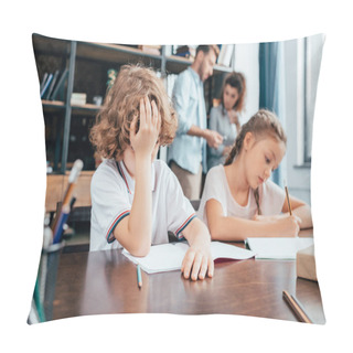 Personality  Kids Doing Homework Together Pillow Covers