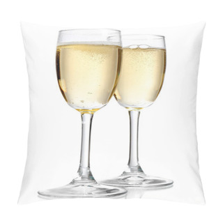 Personality  Glasses Of Champagne, Isolated On White Pillow Covers