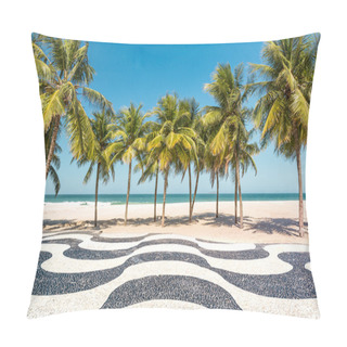 Personality  Palm Trees And The Iconic Copacabana Beach Pillow Covers