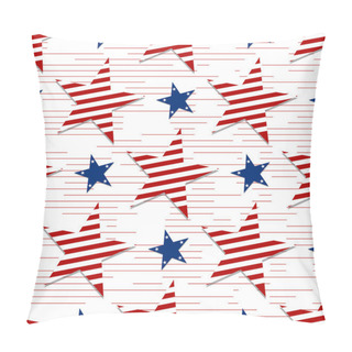 Personality  Seamless Pattern Of Stars On White Background.4th July. Stars And Stripes Wallpaper Pillow Covers