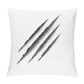 Personality  Claws Scratches. Vector Scratch Set Isolated On Gray Background. Pillow Covers