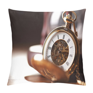 Personality  Gold Pocket Watch And Hourglass Pillow Covers