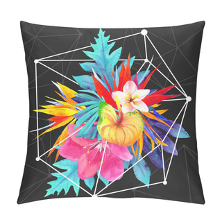 Personality  Botanical Illustration With Realistic Watercolor Flowers. Pillow Covers