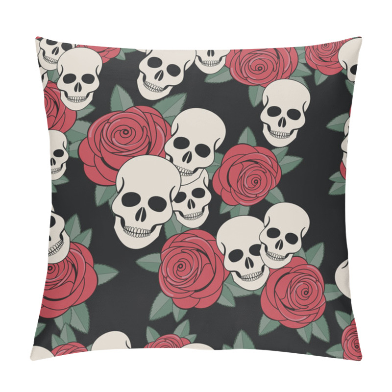 Personality  Skulls and roses, Colorful Day of the Dead card pillow covers