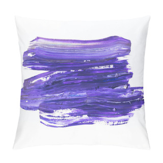 Personality  Abstract Painting With Dark Blue And Purple Brush Strokes On White   Pillow Covers