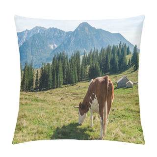 Personality  Cow Grazing In The Alps Pillow Covers
