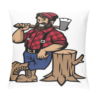 Personality  Lumberjack Lean On The Wood Log Pillow Covers