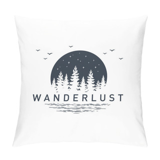 Personality  Hand Drawn Travel Badge With Textured Vector Illustration. Pillow Covers
