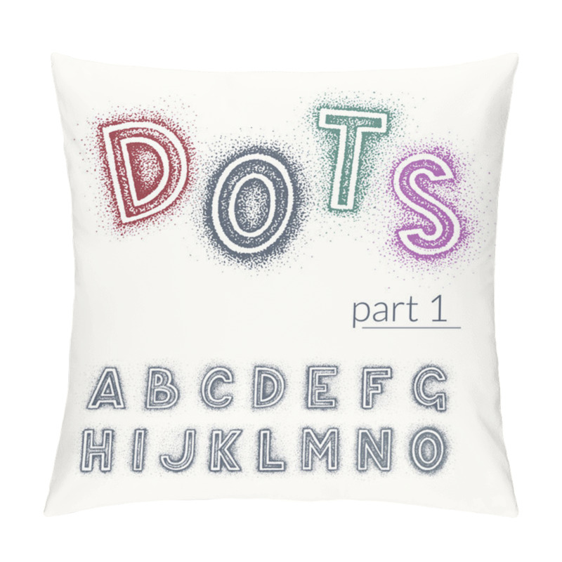 Personality  Hand Drawn By Dotted Hatching Latin Vector Font Pillow Covers